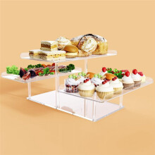 3 Tier Acrylic Display Riser Shelf Display Stand,Dessert Cupcakes Stand Makeup Perfume Holder Style B