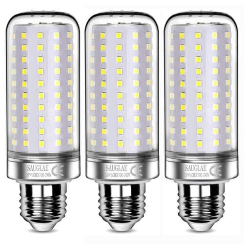 26W LED-lampor, 200W, 3000Lm, 6000K Kallvit, E27, 3-pack