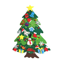 Bastelset für einen LED-Weihnachtsbaum aus Filz für Kinder, DIY-Dekoration mit Ornamenten und Lichtern, Weihnachtsgeschenk-Partyartikel