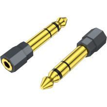 2er-Pack 6,35 mm (1/4 Zoll) Stecker auf 3,5 mm (1/8 Zoll) Buchse Stereo-Kopfhöreradapter, vergoldeter Audiostecker für Lautsprecher und Kopfhörer