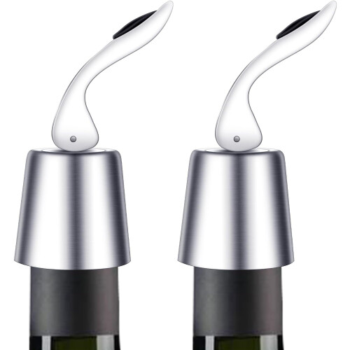 Πώματα Wine Saver από ανοξείδωτο ατσάλι και σιλικόνη τροφίμων, στεγανά