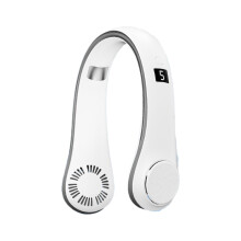Ventilador de cuello Gnobogi con aromaterapia, ventilador portátil sin aspas compatible con uso en el cuello, carga USB, pantalla digital.