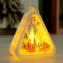 Nedsat lager! Jule Retro Natlampe Hvid-Elg, Hvid3, 4,68*3,9*3,12 tommer, Glas1X Natlampe Relocy