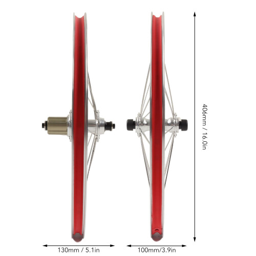 20" Fahrrad-Radsatz 406mm Alu V-Brake 100/130mm
