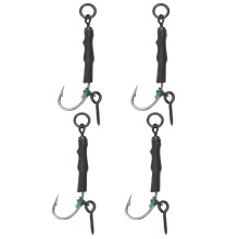 Ronnie Rig Karpfenangel Set 6# Silber 4 Haken
