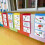 Pocket Chart Hanging Display Bag Haning Wall Organizer Classroom Yellow 4 squares 1
