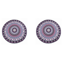2 Tapisseries murales rondes bohèmes à motif mandala, serviette de plage/pique-nique, couverture, motif éléphant mandala