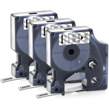 Cinta de repuesto compatible D1Clear para DYMO D1Label Tape45010S0720500, negra sobre transparente, 12 mm.