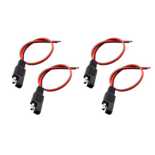 4 ks prodlužovacích kabelů SAE 18AWG, 2kolíkový rychlokonektor SAE, odpojovací zástrčka 10A pro solární panely, zástrčka SAE 1 stopa/30 cm