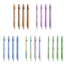 4x/Set Press Pen 0.5mm Signature Pen Erasable Neutral Pen Retractable Gel Pen Blue panda