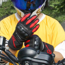 Outdoor Sport Protective Gears Motorcycle Gloves Touch Screens for Every Season L Red