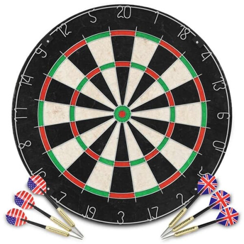 vidaXL Επαγγελματικό Dartboard Σιζάλ με 6 Βέλη Πολύχρωμο
