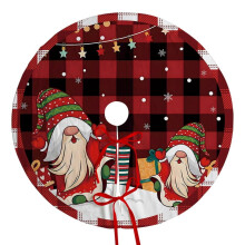 Jupe de sapin de Noël avec col Grinch, douce, style ferme, décoration de Noël, 150 cm, RF0