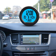 Auto Dashboard Mount Clock Solar Power Date Week Clock with Temperature Display