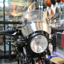 Motorbike Accessories Universal 5"-9.45" Motorcycle Round Headlight Windshield Black