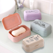 Boîte à savon Jacenvly en liquidation pour la cuisine et la salle de bain, avec couvercle, système d'égouttage, impression européenne,