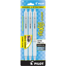 Bolígrafo Borrable Pilot FriXion Ball Clicker, Extra Fino, 0.5 mm, Tinta Negra, 3 Unidades (13632)