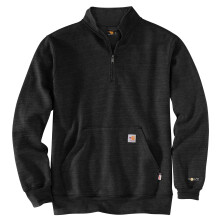 Sweat à zip quart Carhartt Homme Résistant aux Flammes, Noir Mélangé, 4X-Large
