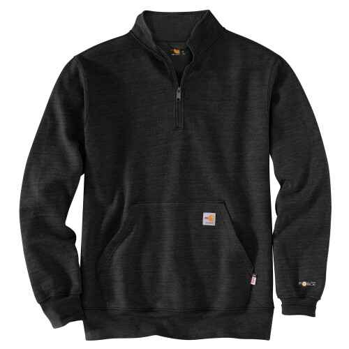 Carhartt Felpa Carhartt da Uomo Resistente al Fuoco, Fit Larghezza, Zip a Quarto, Nero Heather, 4X-Large