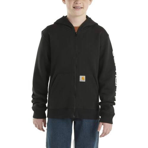 Carhartt Sweat à capuche Carhartt garçon à zip long, noir caviar, 4 ans