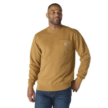 Carhartt Men's Relaxed Fit Midweight Garment Dye French Terry Crewneck Pocket Sweatshirt, Carhartt Brown, XX-Large