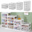 Desktop Organizer with Drawers Plastic Storage Box Stackable Organizers for Home White 4 1