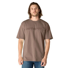 T-shirt Carhartt Homme Coupe Lâche à Manches Courtes Logo, Sepia Doux, Grand