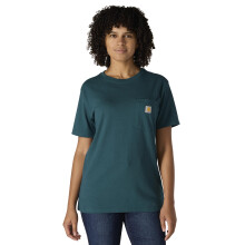 Carhartt Women's Loose Fit Heavyweight Short-Sleeve Pocket T-Shirt, Greenstone, Medium