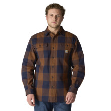 Carhartt Heren Loose Fit Heavyweight Flannel Lange Mouw Geruit Shirt, Rood Duck, Groot