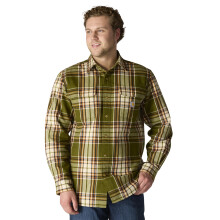 Carhartt Men's Loose Fit Heavyweight Flannel Long-Sleeve Plaid Shirt, Dark Bronzed Green, Large
