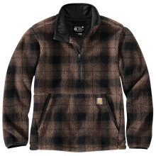 Carhartt Men's Loose Fit Fleece Pullover, Sepia Ombre Plaid, XX-Large