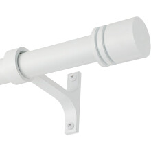 Gardinenstangen, 71–381 cm (28–150 Zoll), 2,5 cm (1 Zoll) verstellbar, robust, mit Aluminium-Endstücken und Halterungen für Fenster, mattweiß