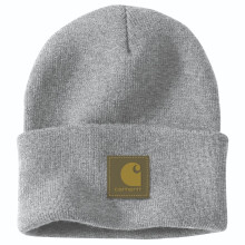 Carhartt Men's Knit Rubber Patch Beanie, Heather Gray, One Size