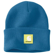 Carhartt Men's Knit Rubber Patch Beanie, Horizon Blue, One Size