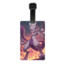 Roztomilý Mewtwo Pokemon Batožinová visačka na kufor Dekorácie Dodávky Darček Ženy Muži Chlapci Dievča Oceľová slučka s krytom na