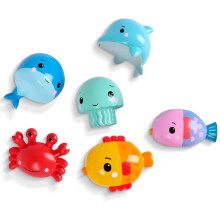 Fisher-Price Ocean Pal Floats Bad Speelgoed, 6-delige Set Met Drijvende Zee Dieren Voor Baby's & Peuters 6M+