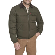 Levi's Herr Quilted Depot Jacka med Sherpa Krage, Oliv, Large