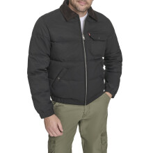 Levi's Men's Quilted Depot Jacket with Sherpa Collar, Black, Large