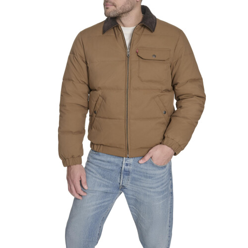 Levi's Levi's Herren Steppjacke mit Sherpa-Kragen, Worker Brown, Medium