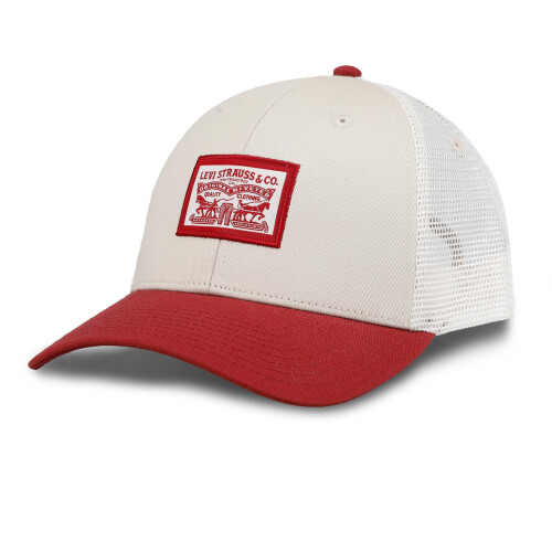 Levi's Gorra Trucker Bicolor con Logo, Rojo, Talla Única