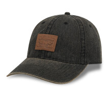 Gorra de Béisbol de Denim Lavado, Negra, Talla Única