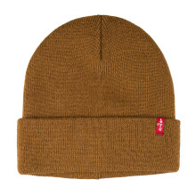 Levi's Heren Red Tab Hero Beanie Muts, Tan, One Size