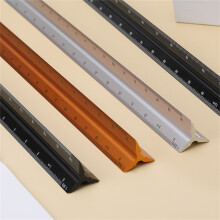 Architectural Scale Ruler 300mm Aluminum Triangular Scale Ruler black small proporti