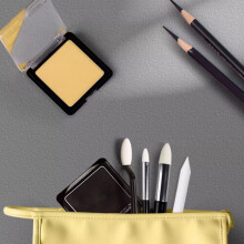 27Pcs Artist Art Drawing Set Includes Sketch Paint Sponge Heads Sponge Blenders Warm gray