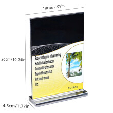 5 Pcs Acrylic Sign Holder Table Sign Display Holder Clear Sign 10 x 15cm Vertical version