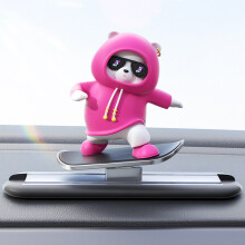 Car Ornament Skateboarding Bear Decor Car Interior Decorations Dashboard Blue scarf style