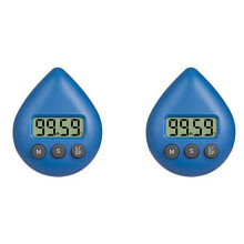 2X Digital Bathroom Clock Waterproof Shower Clock Timer Temperature Humidity Visual Countdown Timer Wall Clock