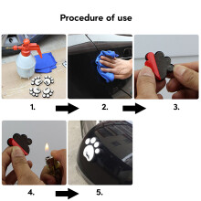 Universal Anti-skid Auto Door Stickers Anti-Collision Puppy Footprint Stickers Red