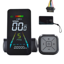 E-Bike NFC LCD Display Color Animated Meter UART 24V/36V/48V/60V Speedometer Electric Scooter NFC LCD Meter SM6PIN