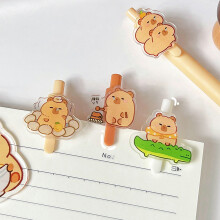 10Pieces Cartoon Gel Pen with Pen Clip Retractable Gel Pen 0.5mm Tip for Student capybara